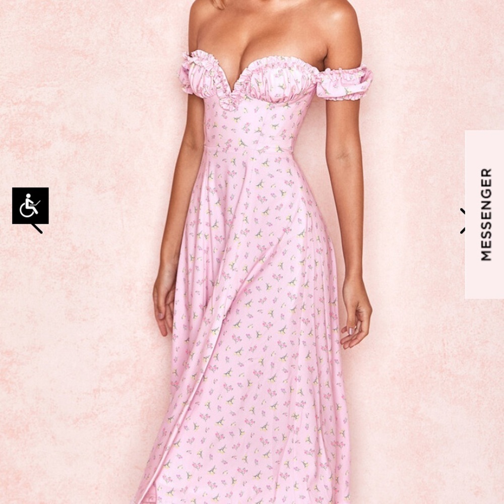 Pink Floral Strapless MIDI sundress. House of CB 🩷 Like new! 135 OBO